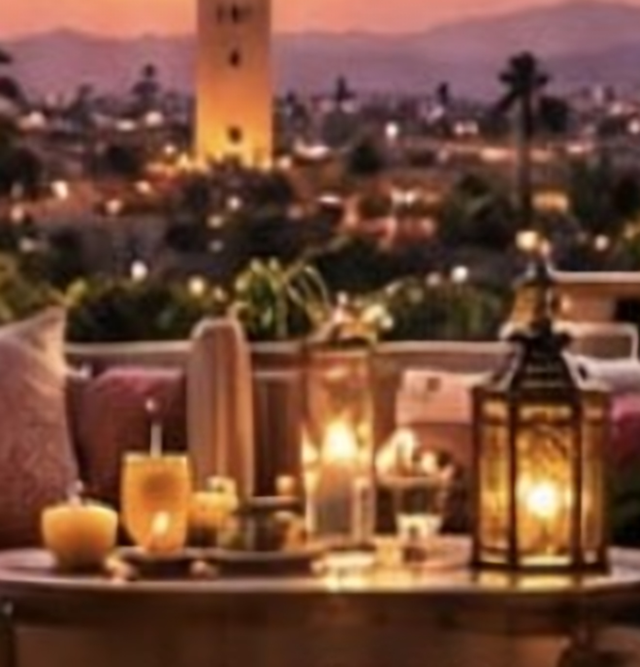 Lantern-lit Marrakech evening table