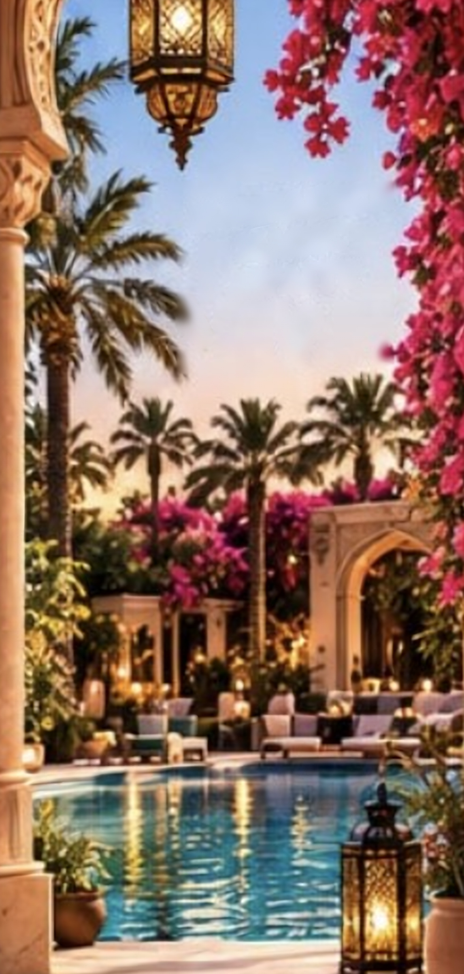 A lantern-lit Marrakech villa and pool